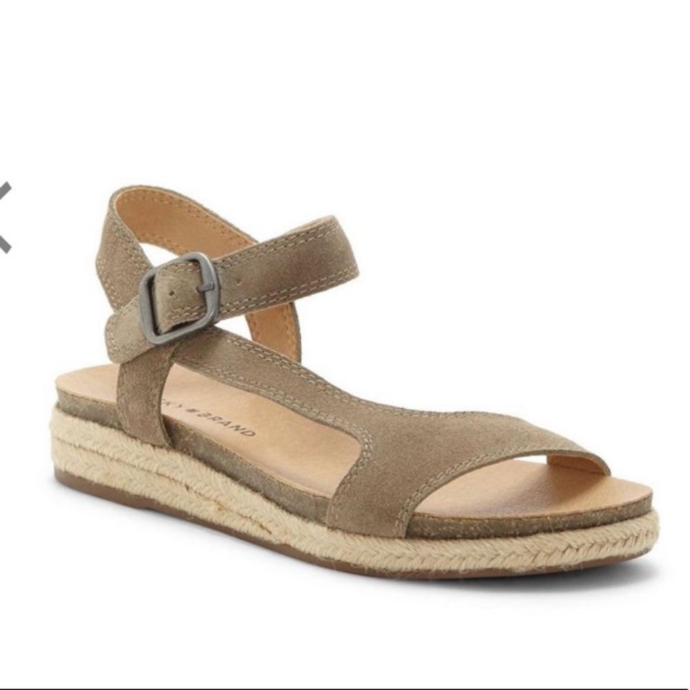 Lucky Brand Suede Espadrille Sandals 8.5